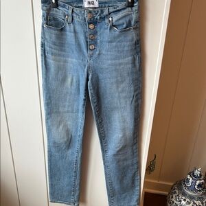 PAIGE Women's Light Blue High Rise Jeans